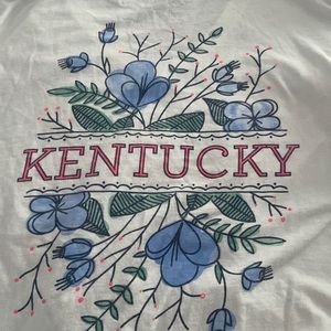 Small white Kentucky flowered shirt